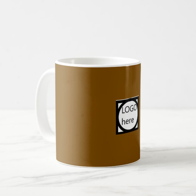 Caneca de Café Promocional com o seu LOGO! Marrom (Frente Esquerda)