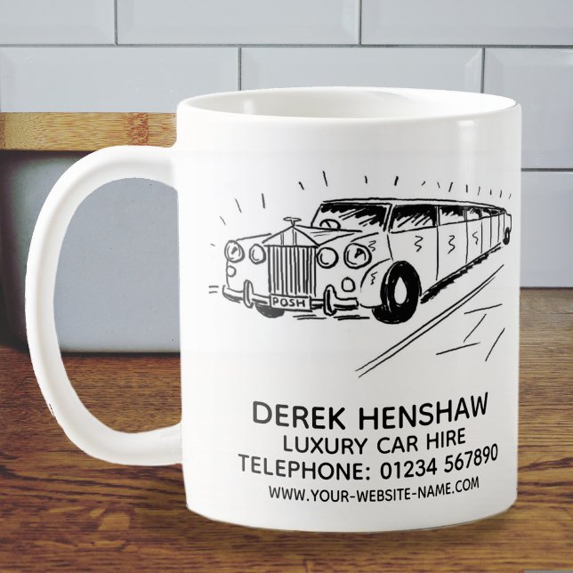 Caneca de Café Promocional de Aluguel de Carros de (Criador carregado)