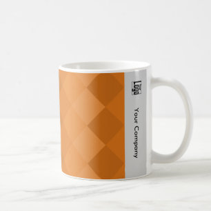 Caneca De Café Promocional Pixel Cinza Padrão Laranja Preto