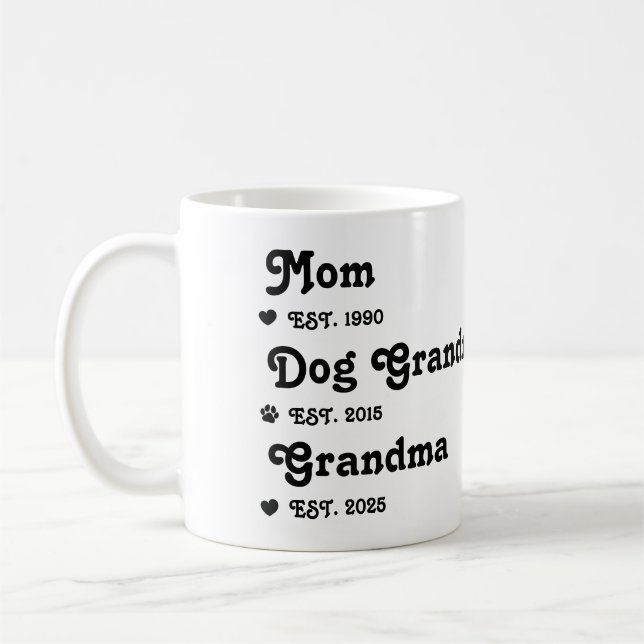 Caneca De Café Promoted From Dog Grandparents To Human Grandma (Esquerda)