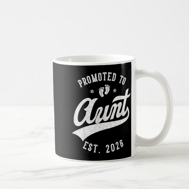 Caneca De Café Promoted To Aunt 2026 Baby Announcement Family Mat (Direita)