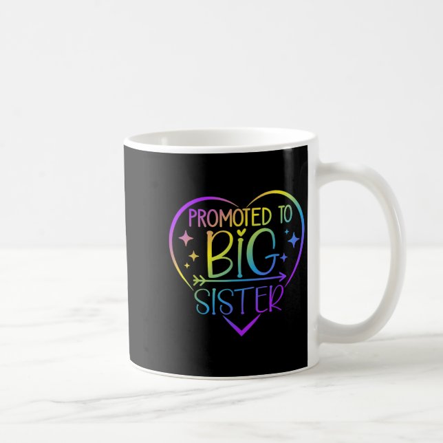 Caneca De Café Promoted To Big Sister - New Baby Birth Announceme (Direita)