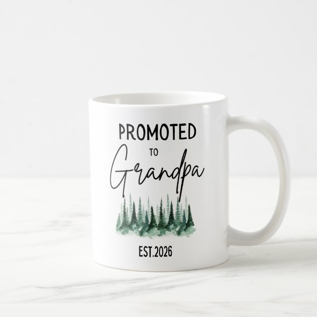 Caneca De Café Promoted To Grandpa Est 2026 Baby Reveal Pregnancy (Direita)