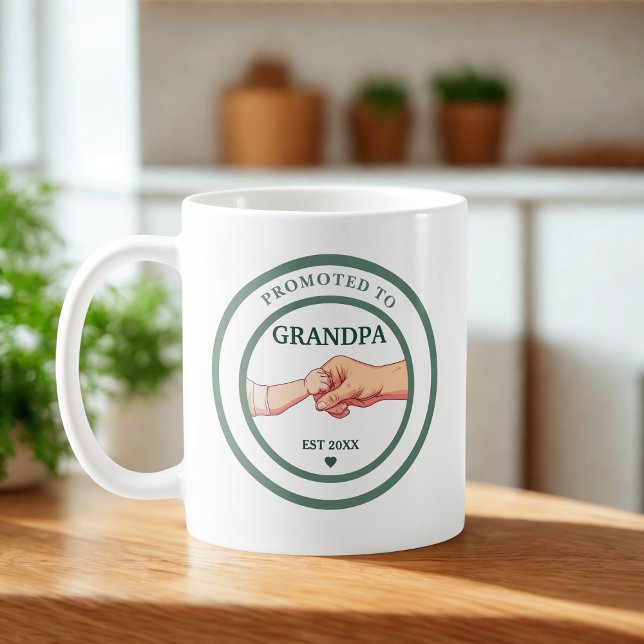 Caneca De Café Promoted to Grandpa Est. 20XX  (Criador carregado)