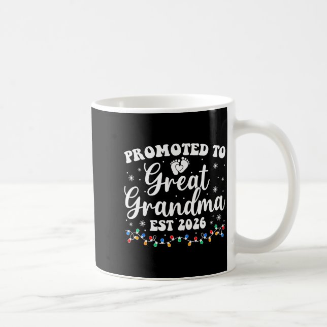 Caneca De Café Promoted To Great Grandma Est 2026 First Time New  (Direita)