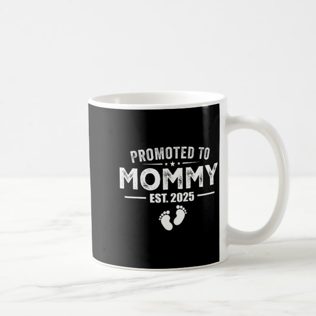 Caneca De Café Promoted To Mommy 2025 Baby &amp; Mommy Funny For  (Direita)