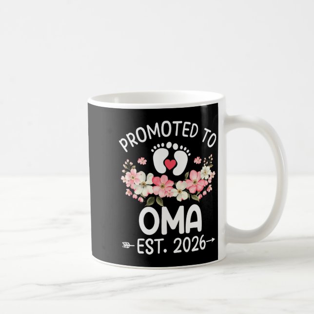Caneca De Café Promoted To Oma 2026 First Time Floral New Oma  (Direita)