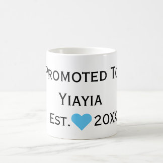 Caneca De Café Promoted To Yiayia Black & Blue Mug