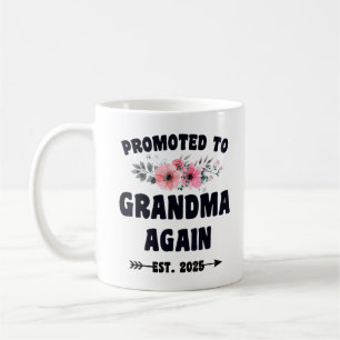 Caneca De Café Promovida a Avó Novamente Est 2025 Avó 2025
