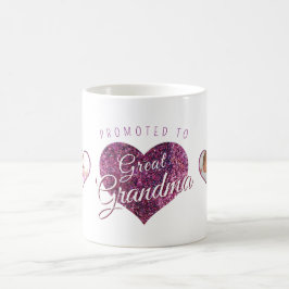 Caneca De Café Promovida a foto rosa de brilho falso de Bisavó