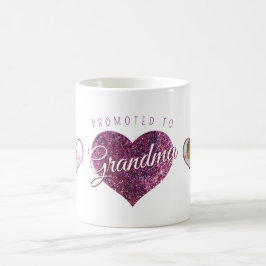 Caneca De Café Promovida a foto rosa de brilho falso de Vovó