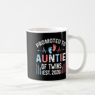 Caneca De Café Promovida a Tia de Gêmeos Est 2026 Chá de Bebê Gêm