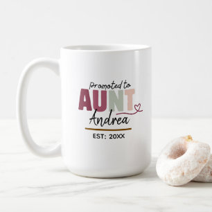 Caneca De Café Promovida a Tia EST 2026   Presente Personalizado 