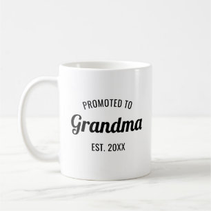Caneca De Café Promovida para Avó Est. 2025 Personalizado