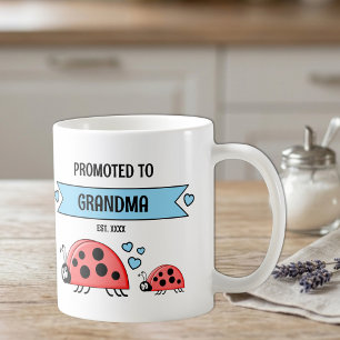 Caneca De Café Promovidas a avós joaninhas azuis