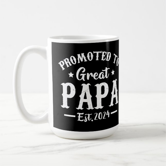 Caneca De Café promovido à camiseta excelente papa est 2024 t (Esquerda)