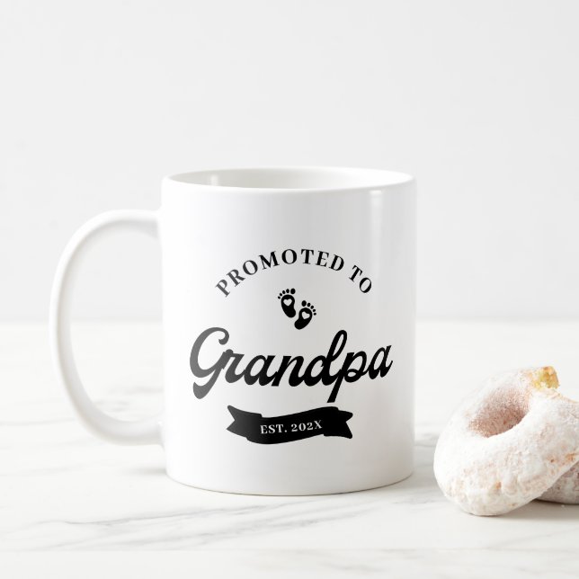 Caneca De Café Promovido a GrandPa de Lançamento de Gravidez (Com Donut)