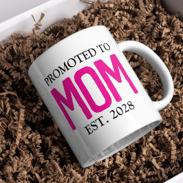 Caneca De Café Promovido a Mãe Mug, Presente de Chá de fraldas Pe