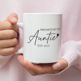 Caneca De Café Promovido à tia EST | Novo Presente da Tia