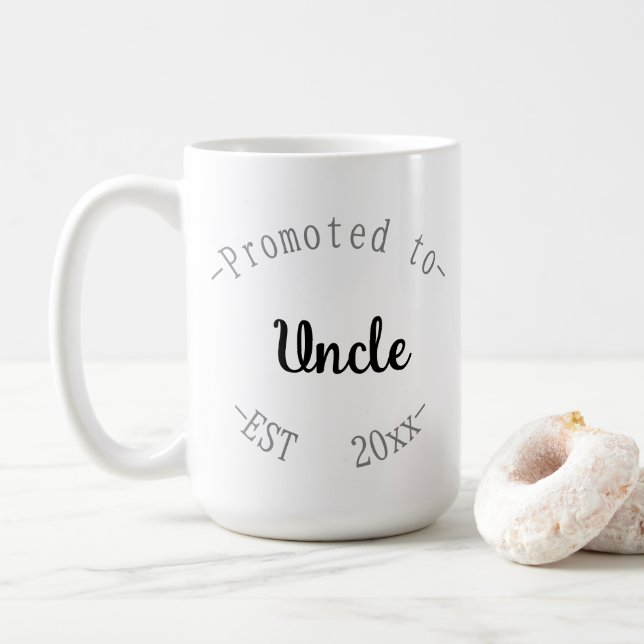 Caneca De Café Promovido a Tio (Com Donut)