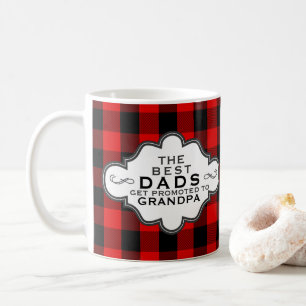Caneca De Café Promovido à verificação vermelha chique do búf