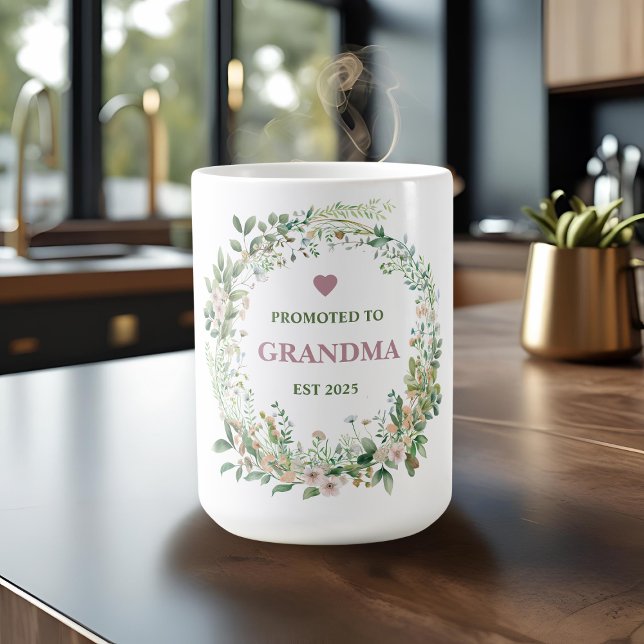 Caneca De Café Promovido à vovó Est. 2025 (Criador carregado)