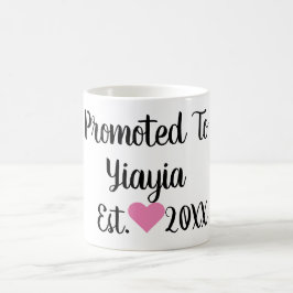 Caneca De Café Promovido a Yiayia Black & Pink Mug