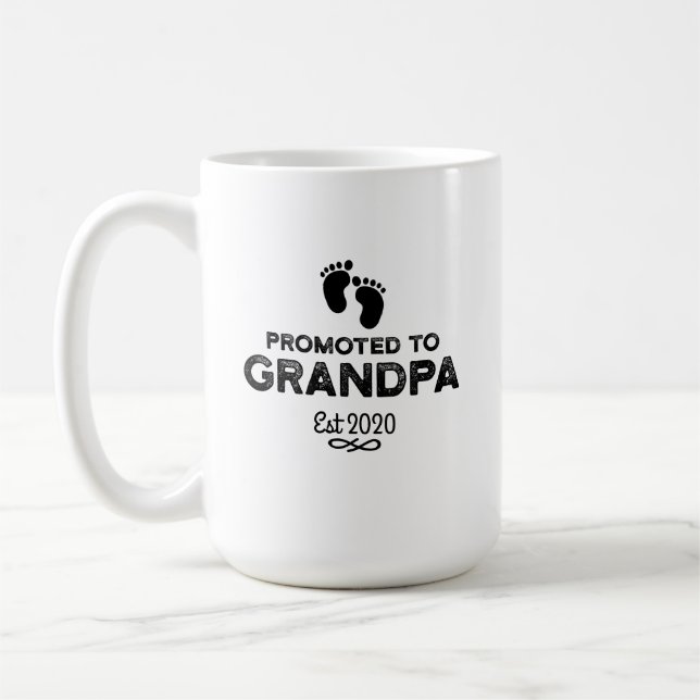 Caneca De Café Promovido ao vovô 2020 Novo Avô a ser (Esquerda)