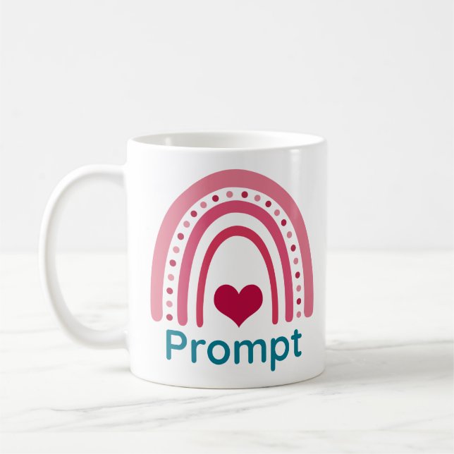 Caneca De Café Prompt Viva Magenta Boho Arco-Íris (Esquerda)