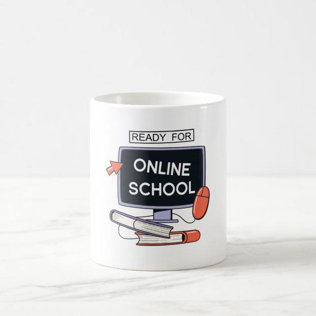Caneca De Café Pronto para a escola online (Centro)