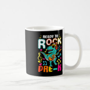 Caneca De Café Pronto Para Arrastar Dinossauro Pré-K De Volta Par