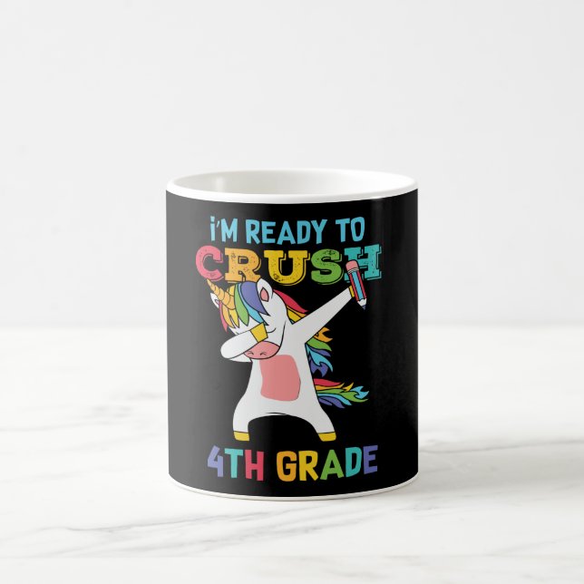 Caneca De Café Pronto para Detonar 4º Ano Unicórnio Volta às Aula (Centro)