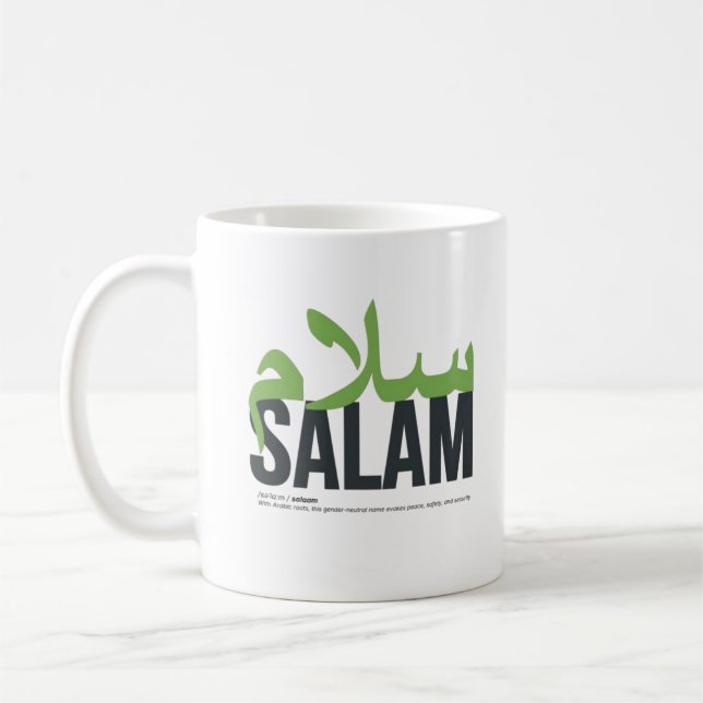 Caneca De Café Pronúncia e Significado do Nome do Salam (Esquerda)