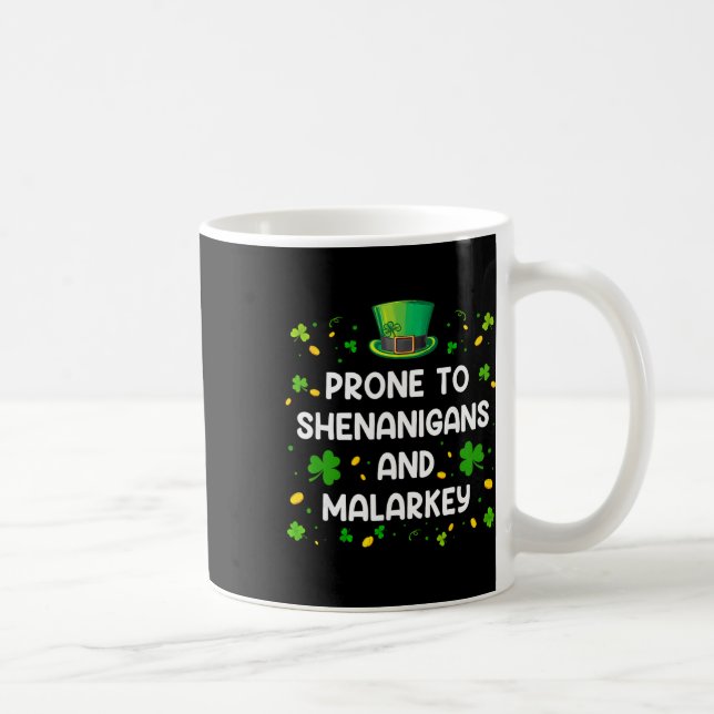 Caneca De Café Propenso a Travessuras e Bobagens Divertido St Pat (Direita)