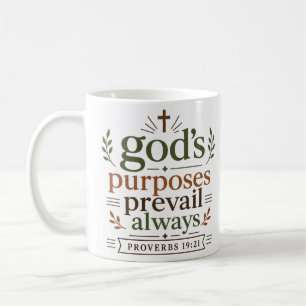 Caneca De Café Propósitos de Deus Prevalecem Sempre Inspiração Bí