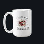 Caneca De Café Proposta de Dama de Honra Nota Floral Sentimental<br><div class="desc">Surpreenda suas melhores amigas com uma proposta de dama de honra emocionante e elegante usando esta encantadora caneca de café floral! Adornada com delicadas flores vintage e caligrafia elegante, esta caneca é a maneira perfeita de perguntar **"Você Será Minha Dama de Honra?"** de uma forma significativa e atemporal. Projetada com...</div>