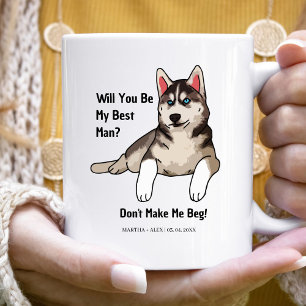Caneca De Café Proposta de Padrinhos Engraçada com Cachorro Você 