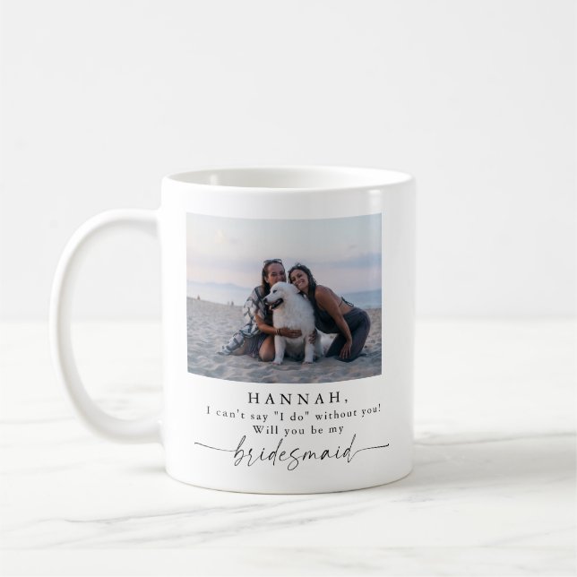 Caneca De Café Proposta Moderna de Bridesmaid (Esquerda)