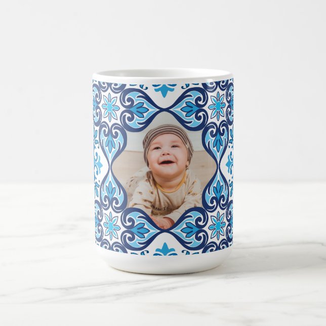 Caneca De Café Própria imagem, Azulejos azuis e brancos  (Centro)