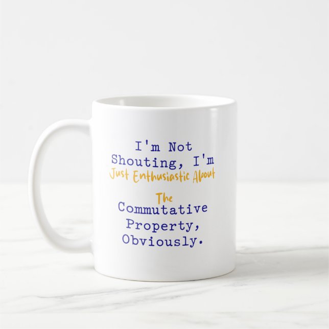 Caneca De Café Propriedade Comutativa Entusiástica Sem Gritos (Esquerda)