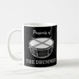 Caneca De Café Propriedade do Drummer Snare Drum Drumsticks Drumm