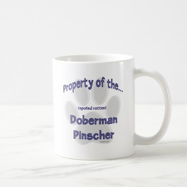 Caneca De Café Propriedade Doberman Pinscher (Direita)