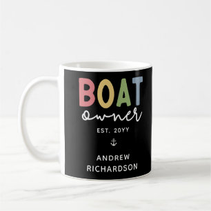 Caneca De Café Proprietário de Barcos Personalizados estabeleceu 