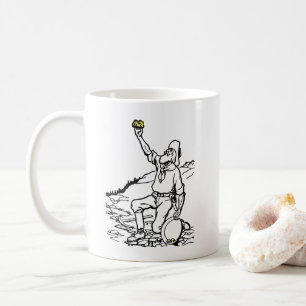 Caneca De Café Prospector Dourado de Menor Tempo Antigo