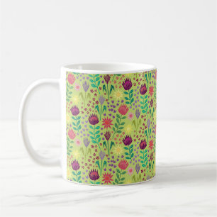 Caneca De Café Protea Floral Block Impressão Millefleur Cheio ver