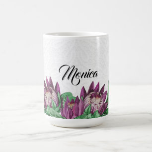 Caneca De Café Protea Rei Aquarela Pintada à Mão