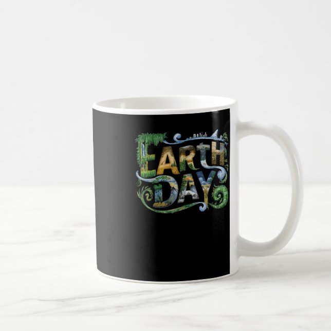 Caneca De Café Proteção Ambiental do Dia da Terra Salvar Árvore & (Direita)