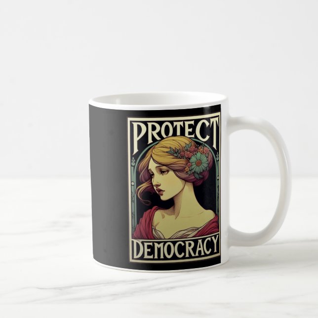 Caneca De Café Proteger a Arte Feminista Democrata Para O Social (Direita)
