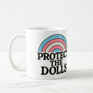 Caneca De Café Proteger a Ilustração do Sinalizador Trans Dolls