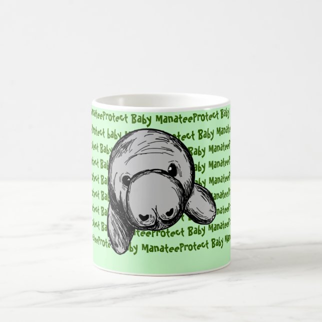 Caneca De Café Proteger Baby Manatee (Centro)